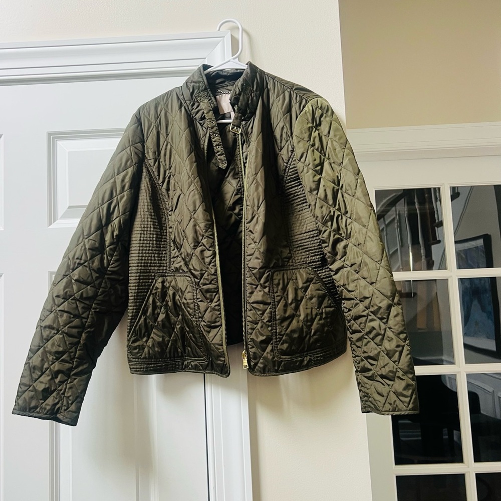 Banana Republic Green Bomber Jacket with Quilted Design